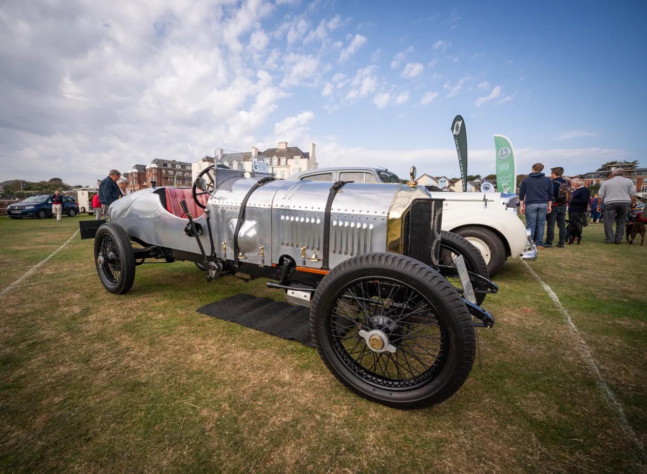 Sidmouth Classic Car Show displaying vintage automobiles on the seafront