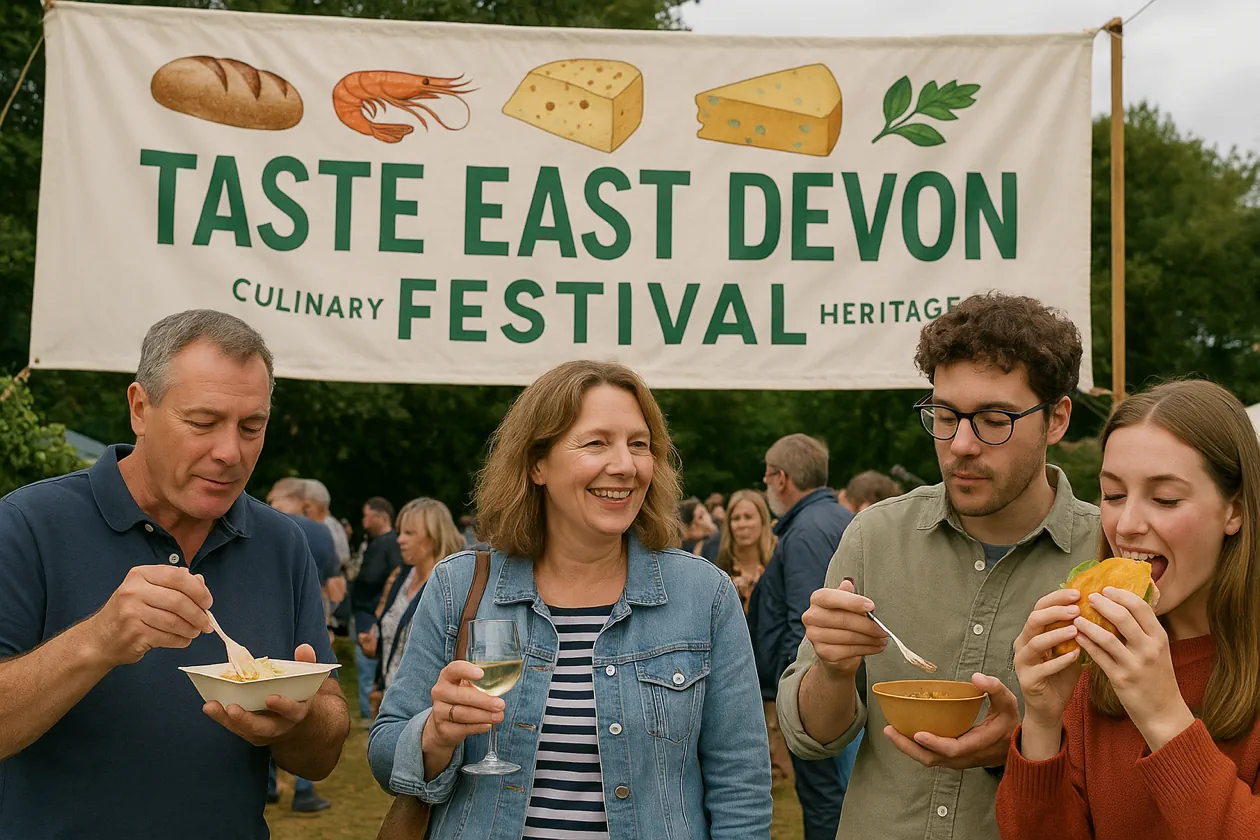 Taste East Devon festival featuring local food producers, wine tastings and culinary experiences