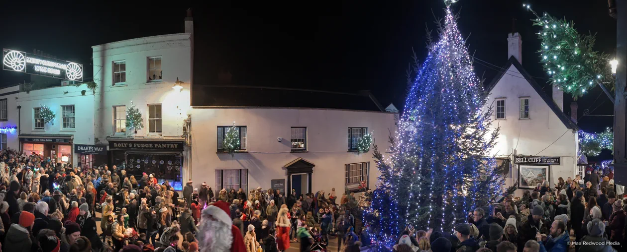 Lyme Regis Christmas lights switch-on with lantern parade