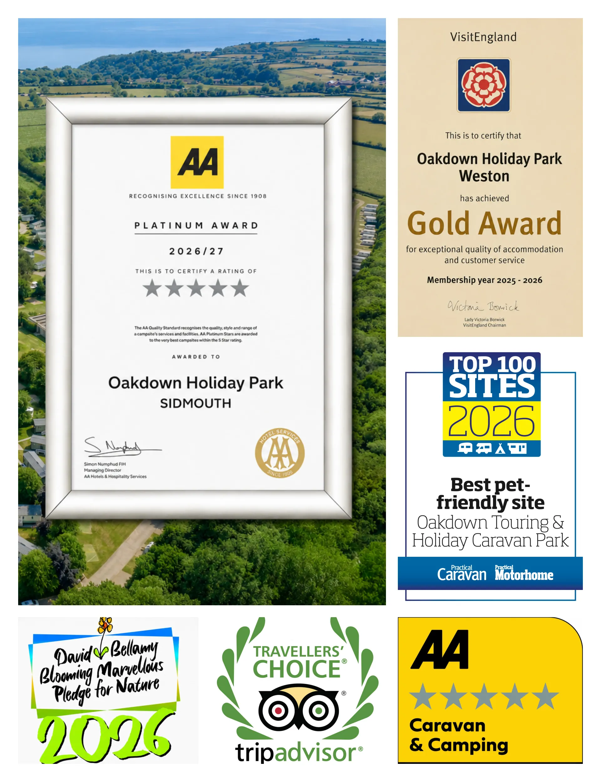 Our Awards Oakdown Holiday Park 2026 collage image